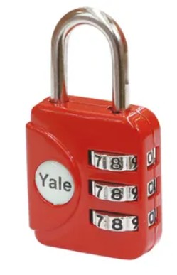 Candado 28 mm combinación de metal sólido esmaltado rojo Yale