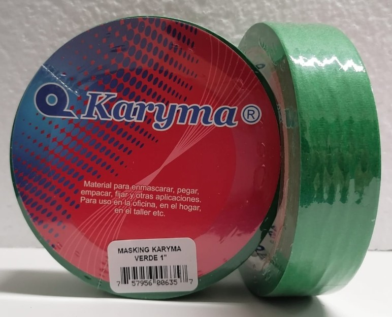 MASKING TAPE VERDE  1 PULG KARYMA 24MM X 25 MTS