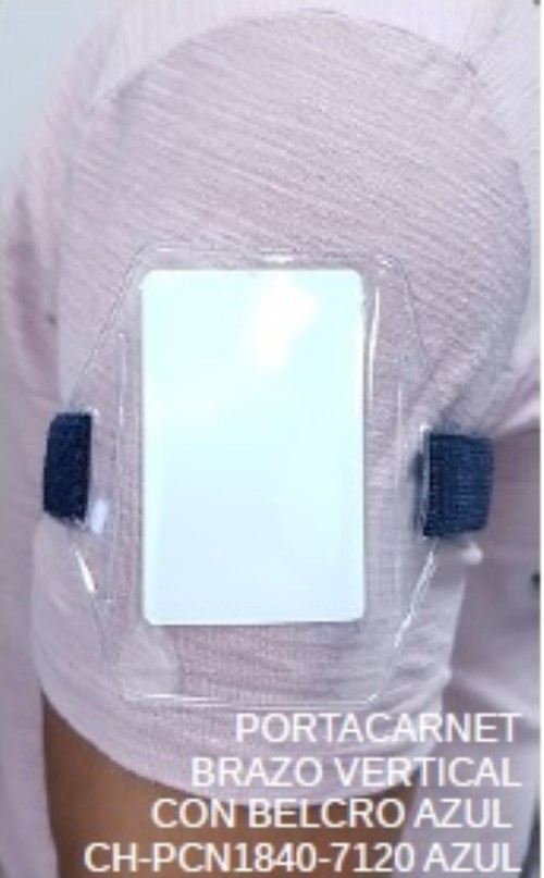 PORTA CARNET VERTICAL PARA BRAZO-AZUL