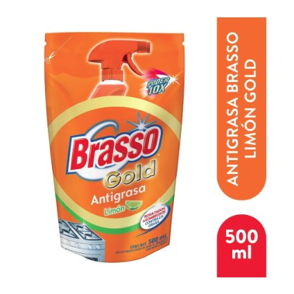 LIMPIADOR BRASSO ANTIGRASA NARANJA DP 500 ML