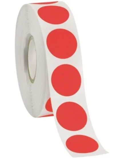 Etiqueta Teñida Rojo C-05 (0.75") Material TT 1 1/8XF 500/1F