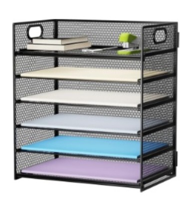 PAPELERA DE 5 NIVELES MALLA METÁLICA 32.5 X 23.5 X 34.5CM 26075