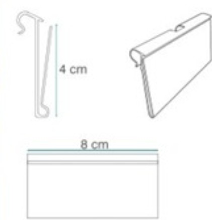 PORTA PRECIO TRANSPARENTE PBH39-65MM