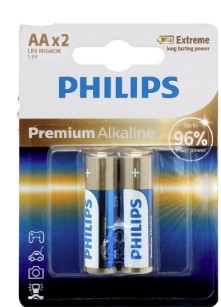 BATERIA PHILPIS ALKALINA AA PAQUETE 2 UNIDADES