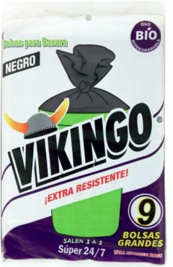 BOLSA DE BASURA VIKINGO JARDIN NEGRA CJ1x24