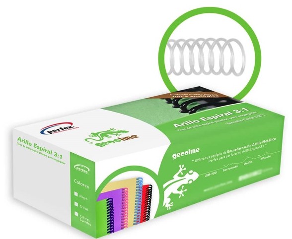 RESORTE ESPIRAL 3:1 140H PLAST. CARTA NEGRO 16MM CAJA (55)