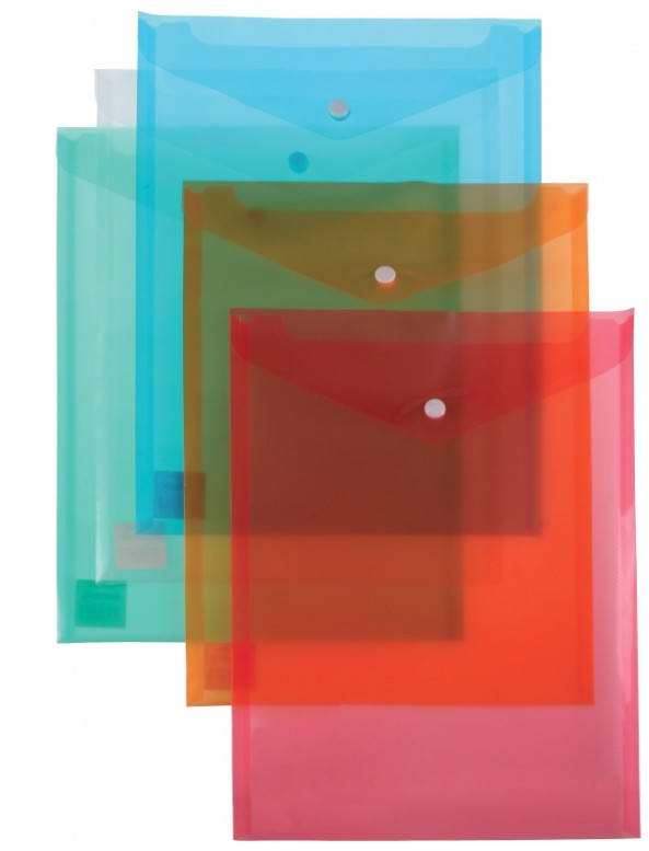 SOBRE PLÁSTICOS HORIZONTAL CON BROCHE STUDMARK OFICIO