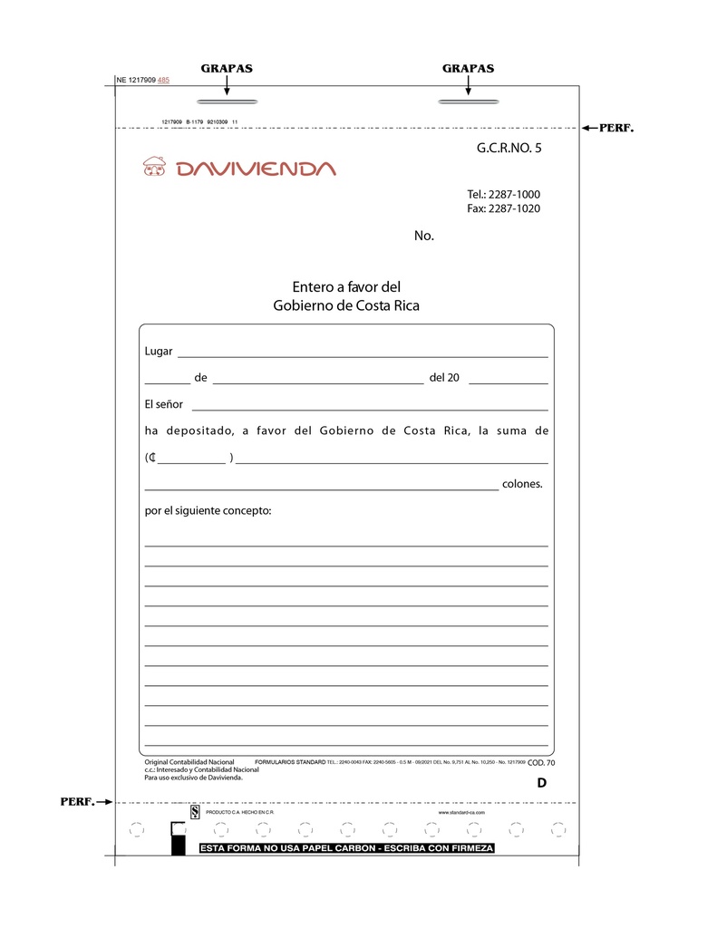 BD70 ENTERO A FAVOR DE GOB. BLOCK 50