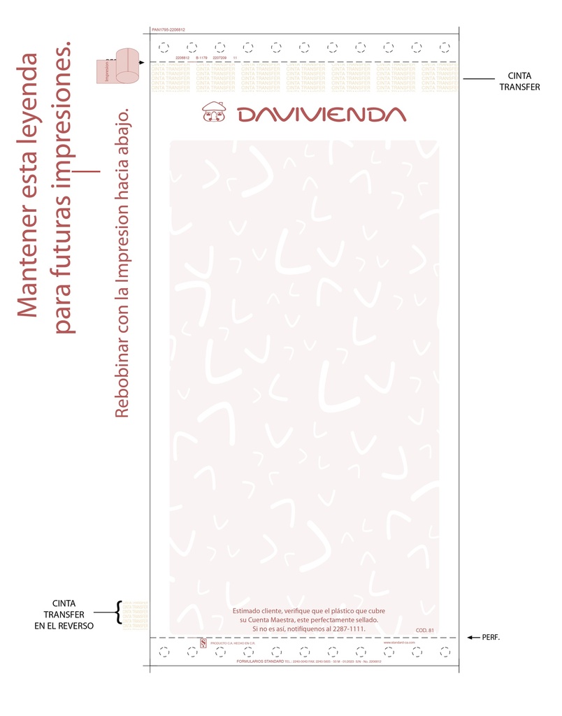 BD81 SOBRE CON PLASTICO PARA TARJETAS PAQUETE 100