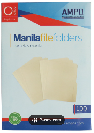 FOLDER MANILA AMPO TAMANO CARTA CAJA 100 UNIDADES***