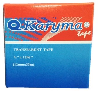 CINTA ADHESIVA TRANSPARENTE 12 X 33 KARYMA-1233T*