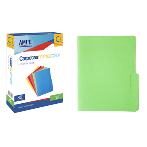 FOLDER MANILA COLOR AMARILLO AMPO TAMAÑO CARTA 80U