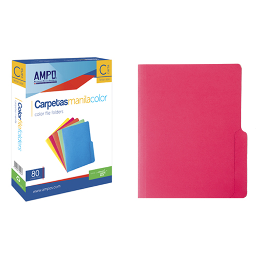 FOLDER MANILA COLOR ROJO AMPO CARTA CJX80 UNS   