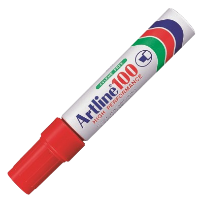 MARCADOR ARTLINE PERMANENTE BISELADO 100 ROJO