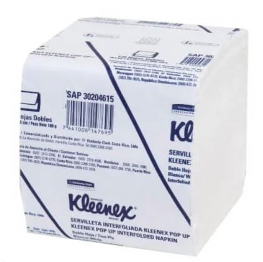 SERVILLETA KLENEX INTERFOLIADA POP-UP DOBLE HOJA 125H KCP:30204615