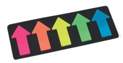 BANDERITAS TIPO FLECHA GRANDE 5 COLORES 125 HOJAS INFO NOTES