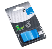 BANDERITAS PLASTICAS CONTINUO AZUL 50 HOJAS INFO NOTES