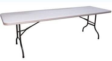 MESA PLEGABLE RECTANGULAR BLANCA 72,5 X 74 X 180 cm CAPACIDAD 90 kg.