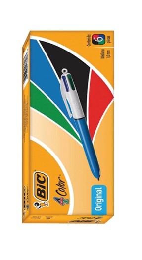 BOLIGRAFO BIC 4 COLORES ORIGINAL CAJA 6   