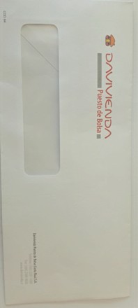 BD64 SOBRES CON VENTANILLA VALORES