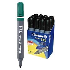 MARCADOR PELIKAN PERM 711 RED VD (CAJA 10UND)