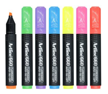 101 RESALTADOR FOSFORESCENTE SURTIDO COLORES 660-COOPEMEP