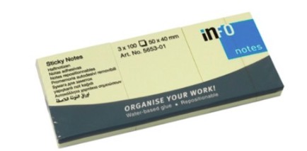 NOTAS ADHESIVAS INFO NOTES AMARILLAS 1.5X2 PK-3-COOPEMEP(141)