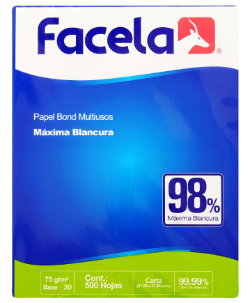 149 RESMA FACELA 8.5 x 11 500 HOJAS 75 GRS 98% BLANCURA-COOPEMEP