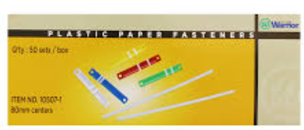 73 FASTENER PLASTICO P/FOLDER 80 MM WARRIOR-COOPEMEP