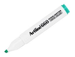 MARCADOR FOSFORECENTE ARTLINE PASTEL 660 VERDE *