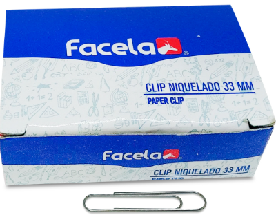22 CAJA DE CLIPS 33MM PEQUEÑOS FACELA-COOPEMEP