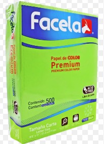 PAPEL BOND COLOR VERDE CLARO CARTA FACELA