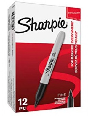 MARCADOR SHARPIE FINO NEGRO CAJA 12