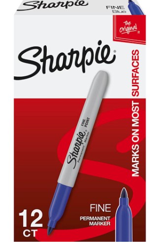 MARCADOR SHARPIE FINO AZUL CAJA 12