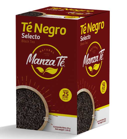 TE NEGRO DE MANZATE CAJA 25 UNID