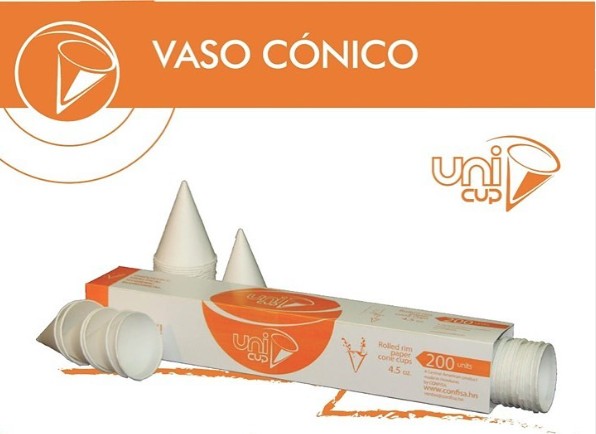 CAJA DE VASOS CONICOS UNI-CUP 4.5 ONZAS 25X200/5000 UDS