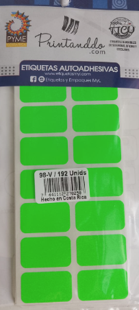 ETIQUETA  AUTOADHESIVA VERDE