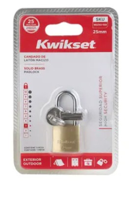 CANDADO ARCO LARGO 25 MM KWIKSET