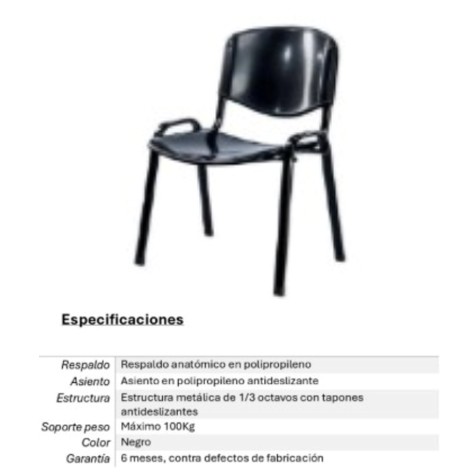 SILLA DE ESPERA COLOR NEGRA 301BC