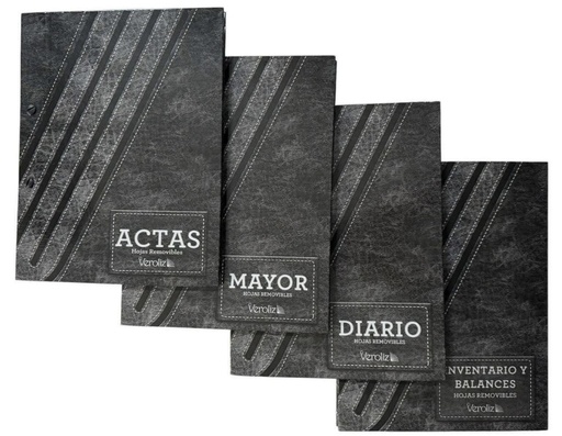 LIBROS DE HOJAS REMOVIBLES PARA ASOCIACIONES CIVILES 3ACTAS/1DIARIO/1MAYOR/1INV&BAL