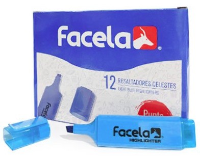 [8665] MARCADOR FOSFORECENTE FACELA CELESTE PT41173