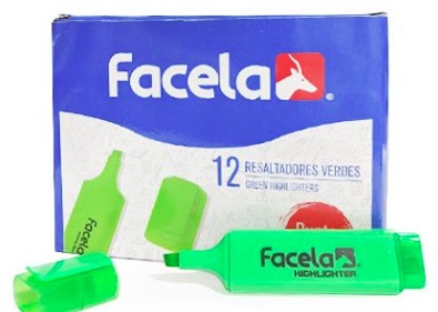 MARCADOR FOSFORECENTE FACELA VERDE PT41107