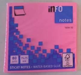 NOTAS ADHESIVAS INFO NOTES ROSADO 3X3 PK80
