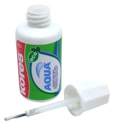 CORRECTOR LIQUIDO TIPO BROCHA KORES AQUA 20ML 69101