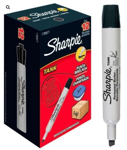 [8871] MARCADOR NEGRO PERMANENTE SHARPIE TANK CJX12