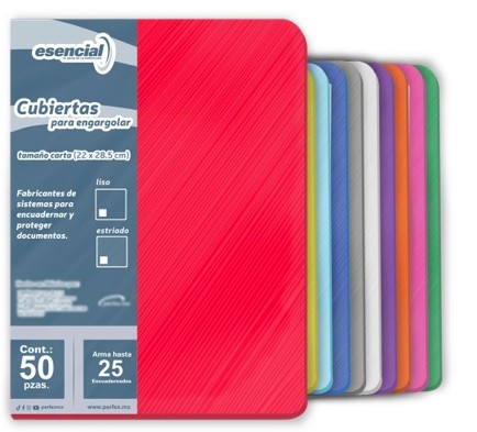 TAPA ENCUADERNADORA ESTRIADO 14P SURTIDOS COLORES