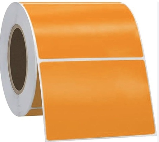 ETIQUETA ADHESIVA R-156 TT NARANJA 5"X4" ROLLO 300 UNIDADES