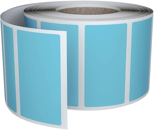 ROLLO DE ETIQUETA CELESTE R-47 C11/8 X DENTRO