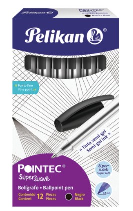 BOLIGRAFO PELIKAN POINTEC NEGRO CAJA DE 12