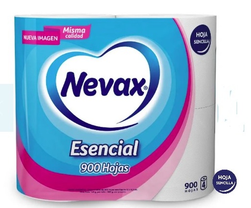 PAPEL HIGIENICO NEVAX ESENCIAL 900 HOJAS1X4